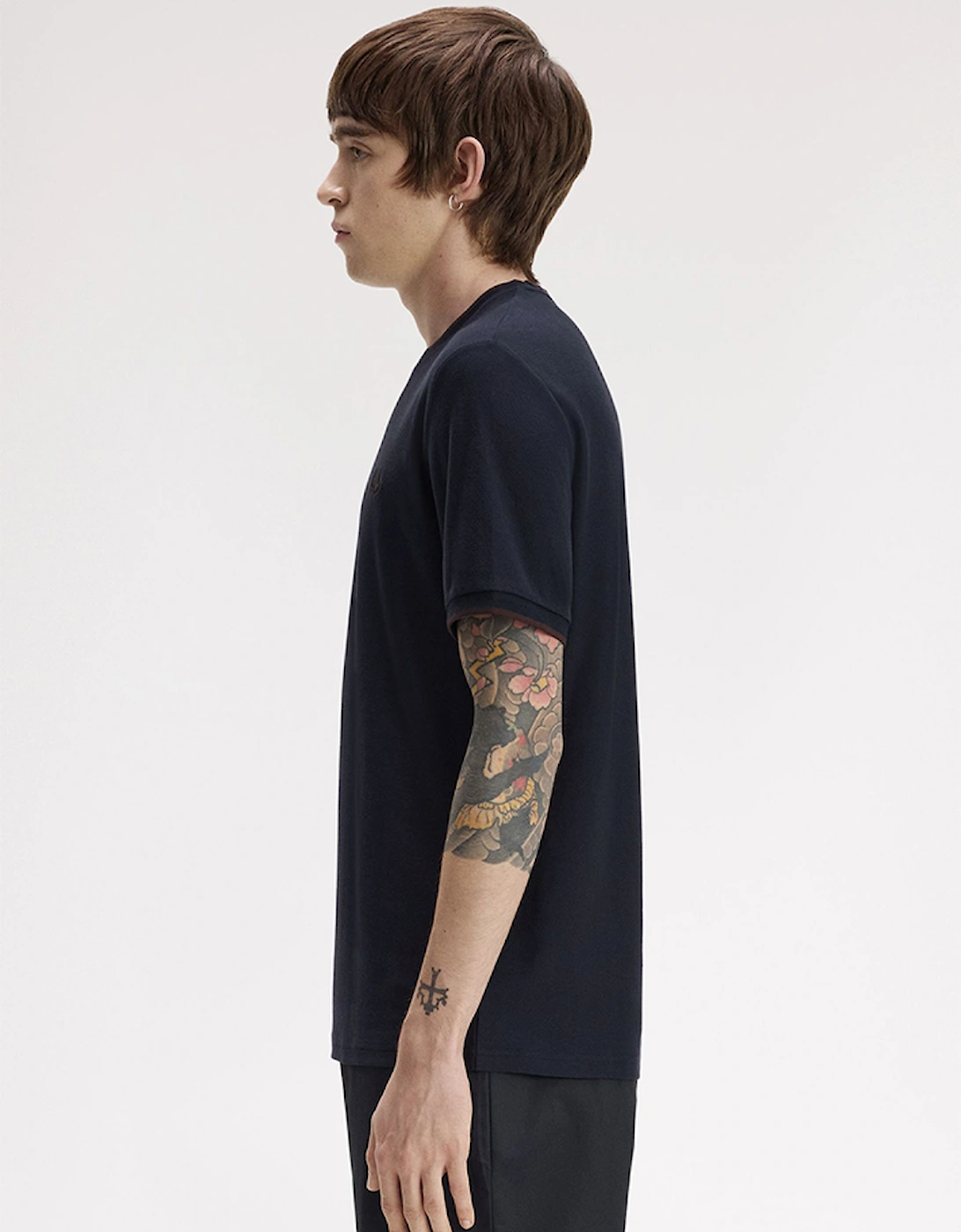 Fred Perry Trim Detail Crepe Pique T-Shirt