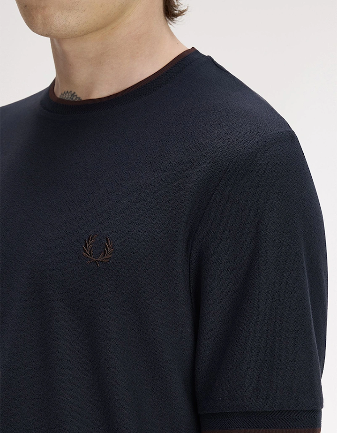 Fred Perry Trim Detail Crepe Pique T-Shirt