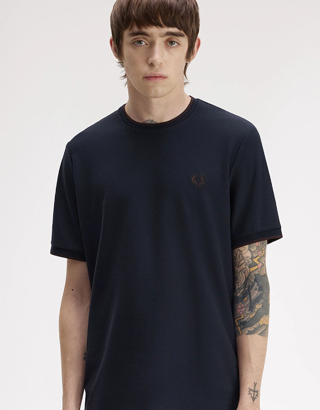 Fred Perry Trim Detail Crepe Pique T-Shirt