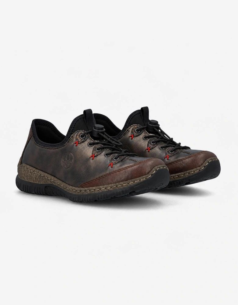 Rieker N3271 Womens Slip-On Trainers Chestnut/Antique/Black