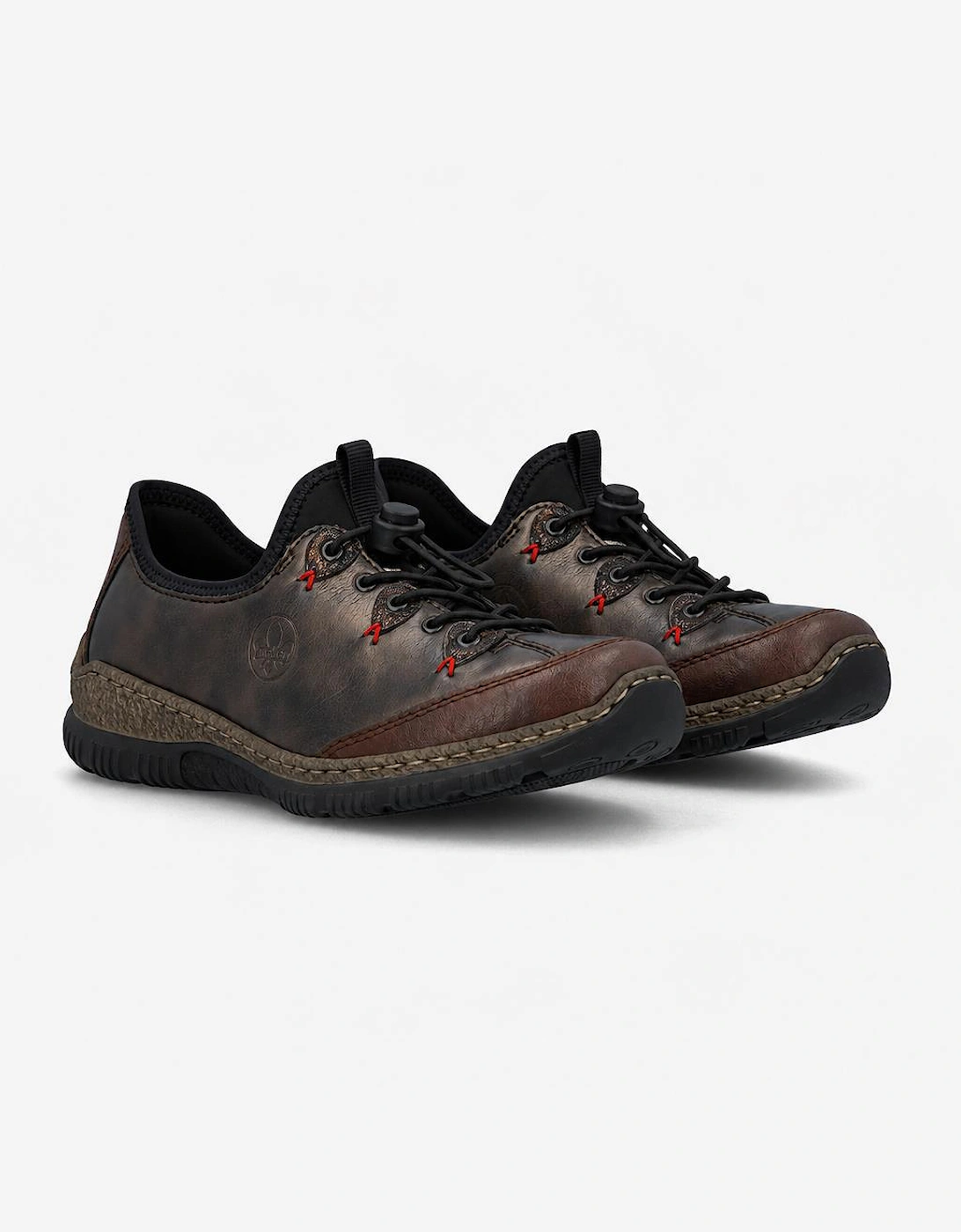Rieker N3271 Womens Slip-On Trainers Chestnut/Antique/Black
