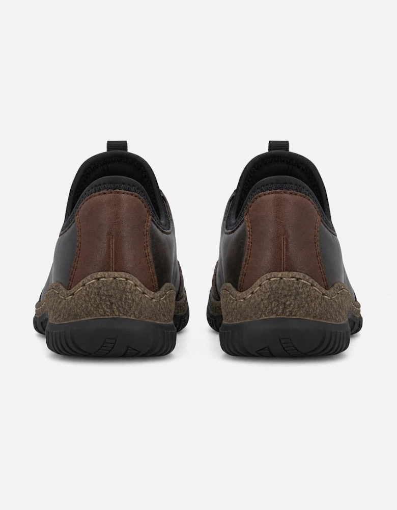 Rieker N3271 Womens Slip-On Trainers Chestnut/Antique/Black