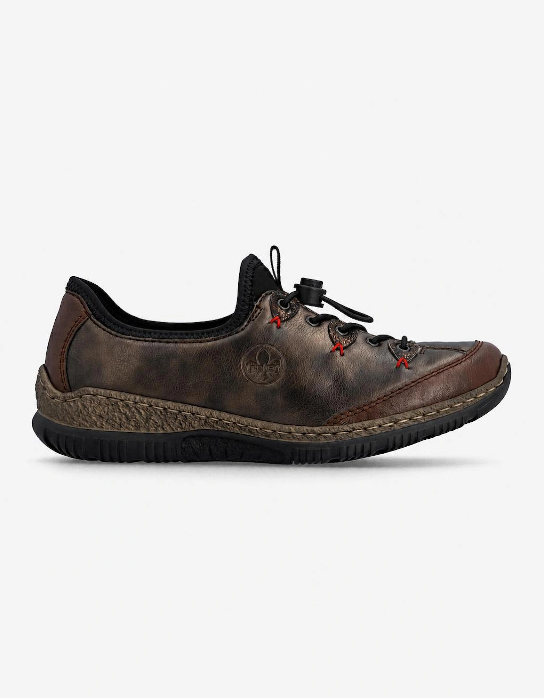 Rieker N3271 Womens Slip-On Trainers Chestnut/Antique/Black