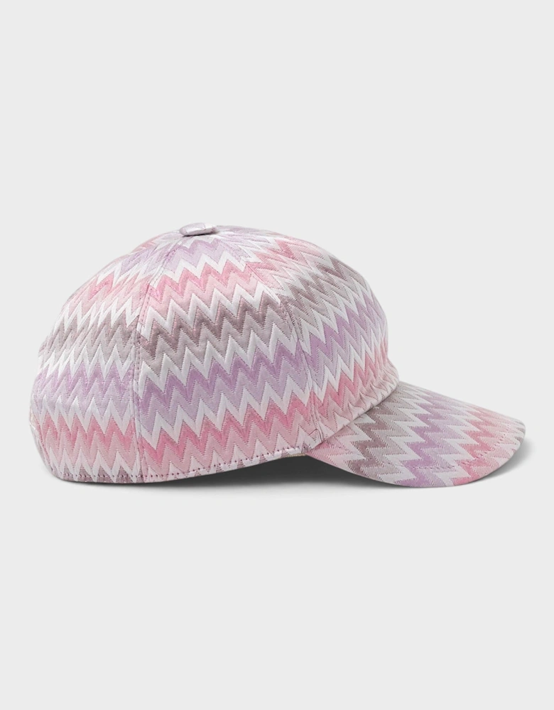 Zig Zag Print Baseball Cap Pink