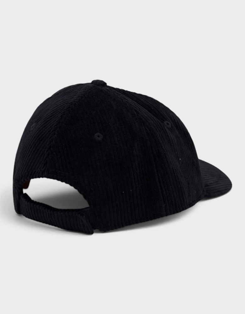 Corduroy Tufted Logo Cap Black White