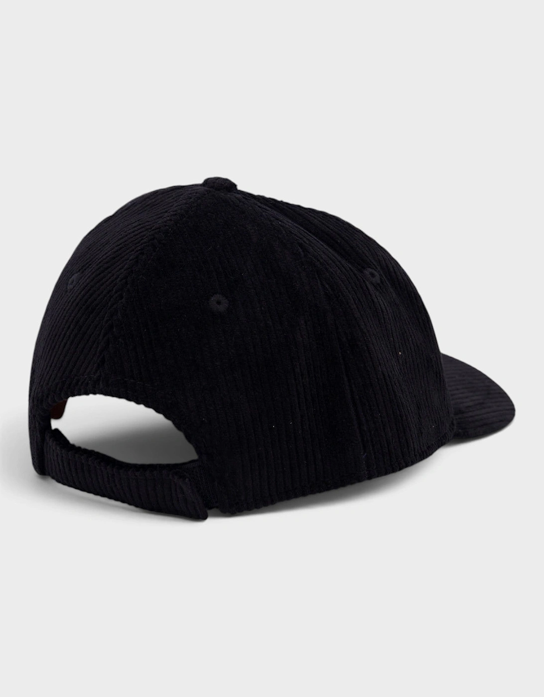 Corduroy Tufted Logo Cap Black White
