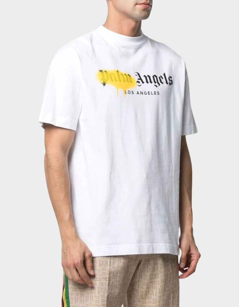 LA Sprayed Logo T Shirt White