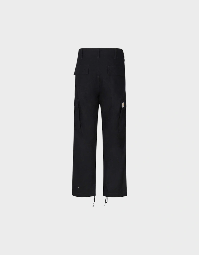 Regular Cargo Cotton Pants Black