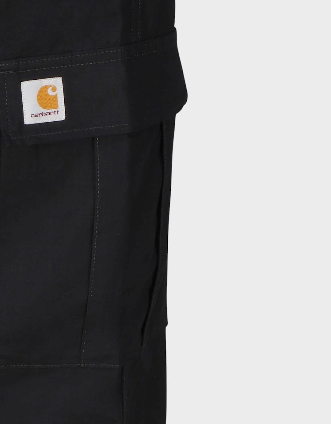 Regular Cargo Cotton Pants Black
