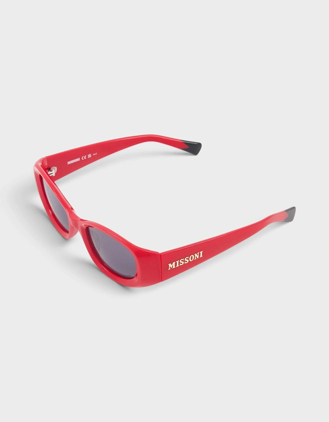 Rectangular Logo Sunglasses Red