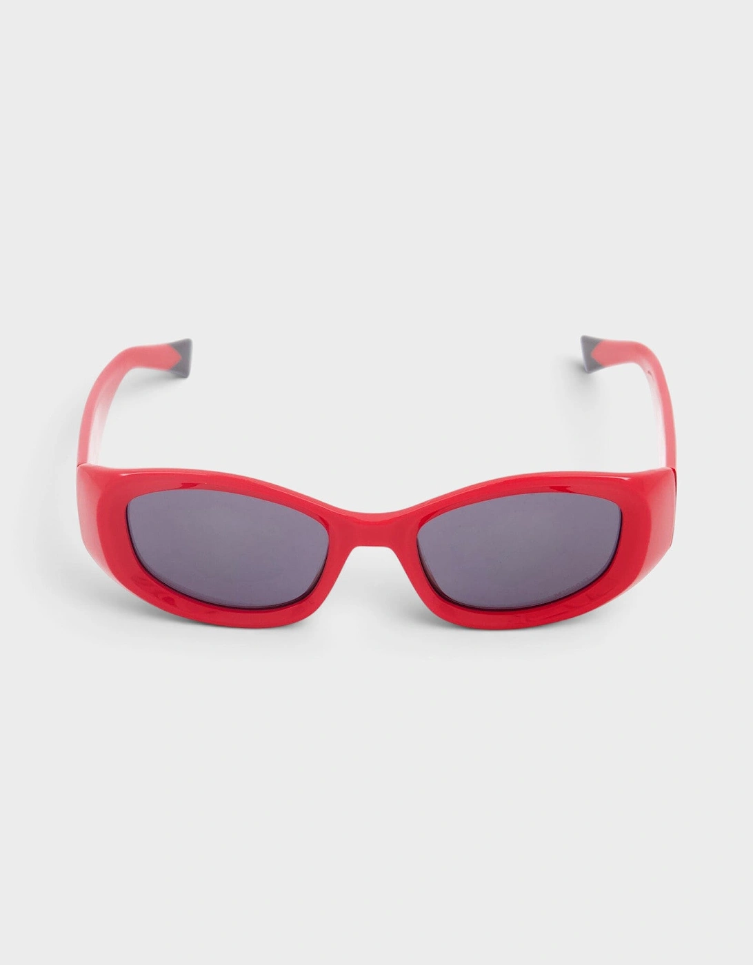 Rectangular Logo Sunglasses Red