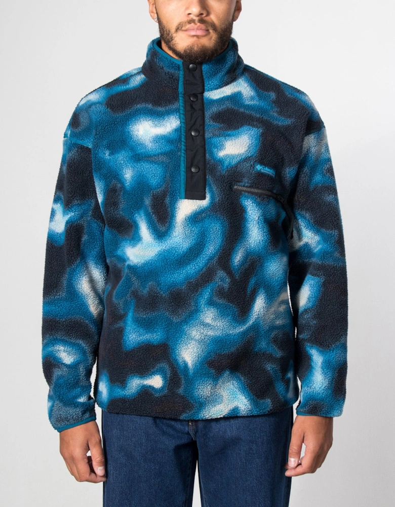 Regular Fit Helvetia II Printed Half Snap Fleece