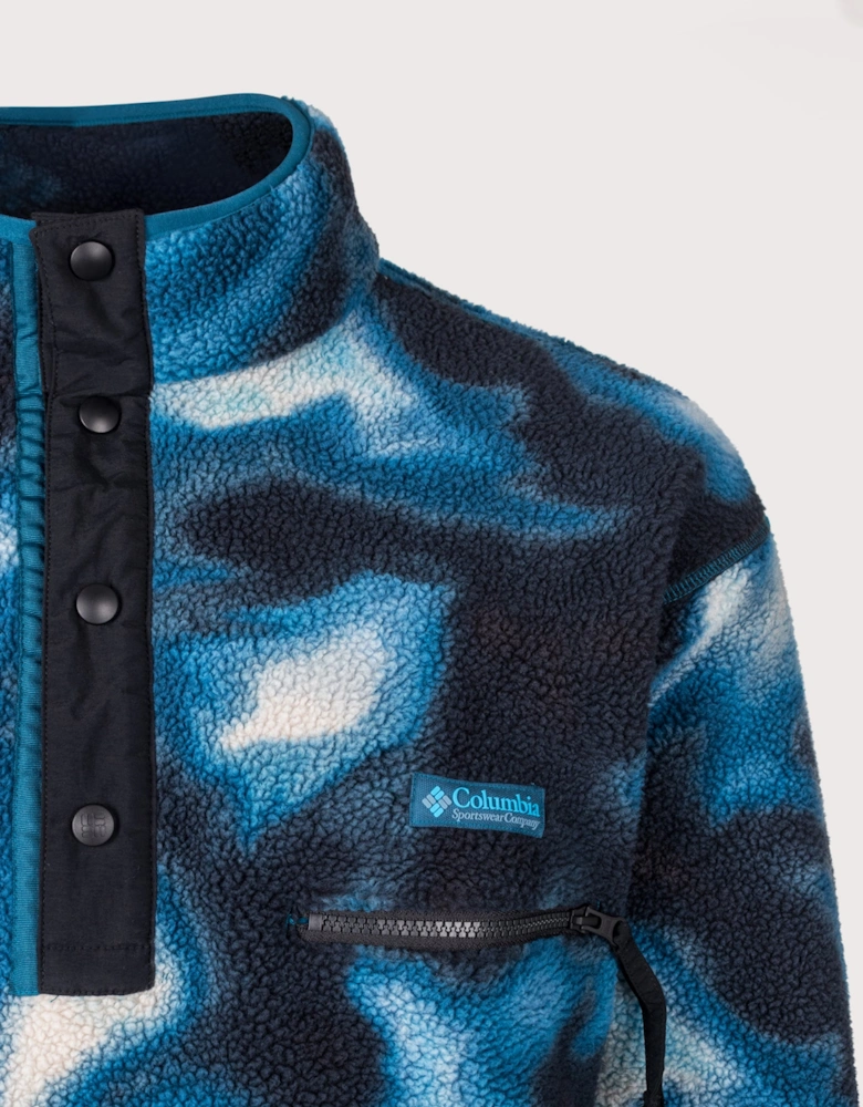 Regular Fit Helvetia II Printed Half Snap Fleece