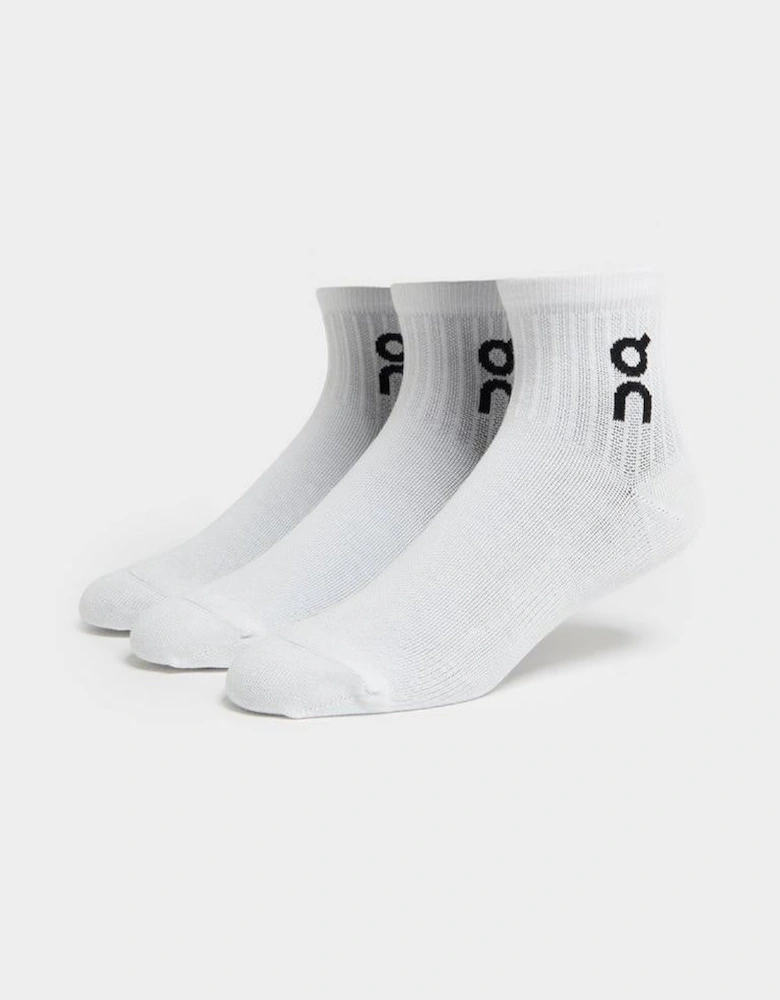 On Cloud Logo Socks Mid 3 Pack White