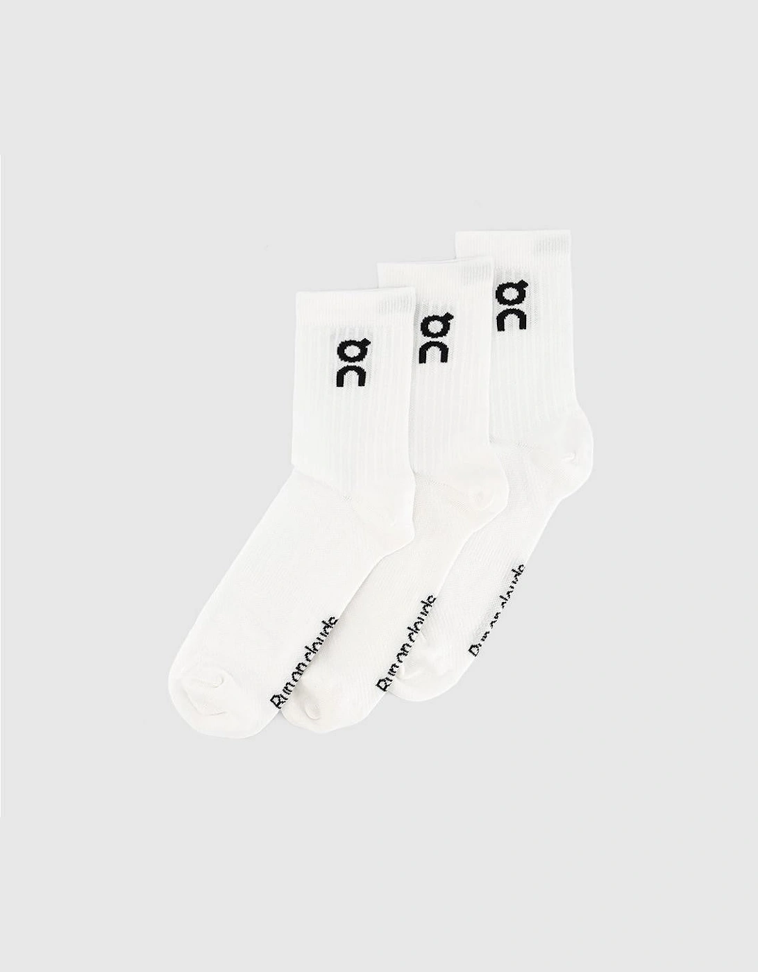 On Cloud Logo Socks High Crew 3 Pack White