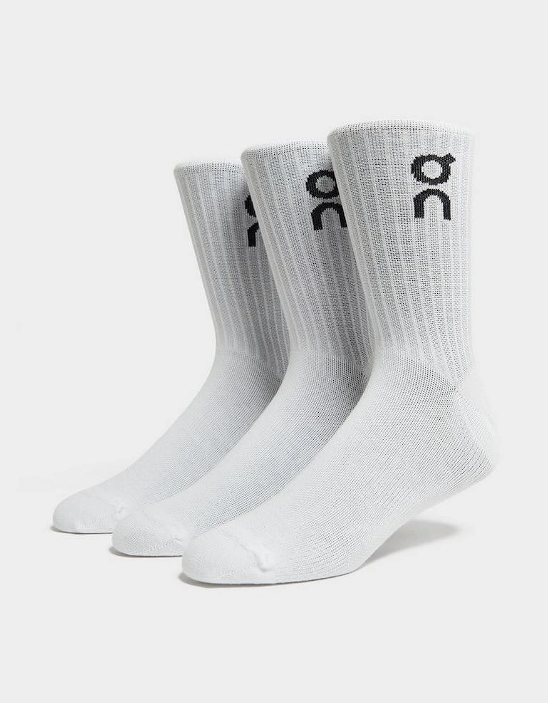 On Cloud Logo Socks High Crew 3 Pack White