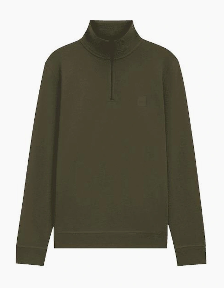 Zetrust Patch Logo Green Quarter Zip Sweatshirt