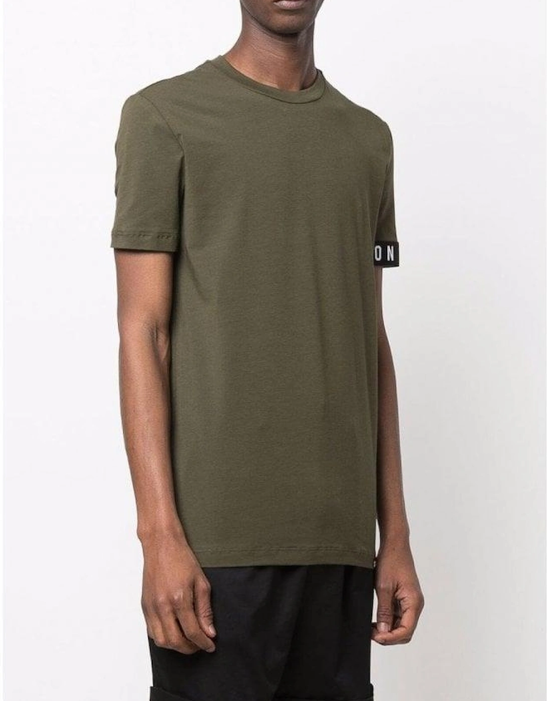 Icon Tape Logo Basic Khaki T-Shirt