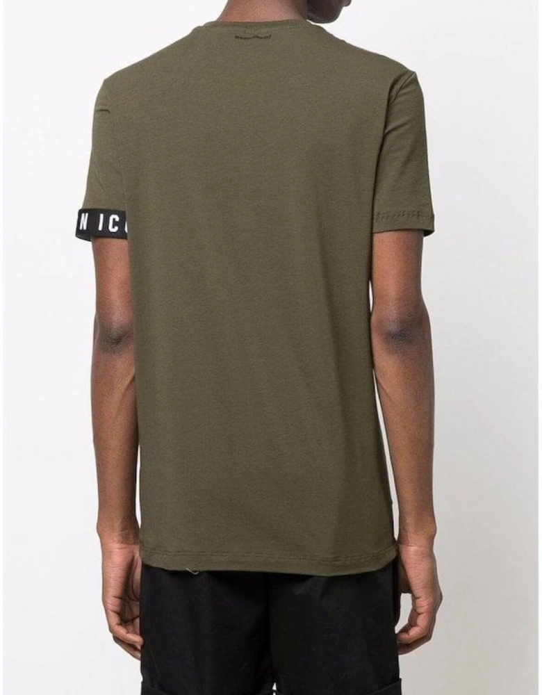 Icon Tape Logo Basic Khaki T-Shirt