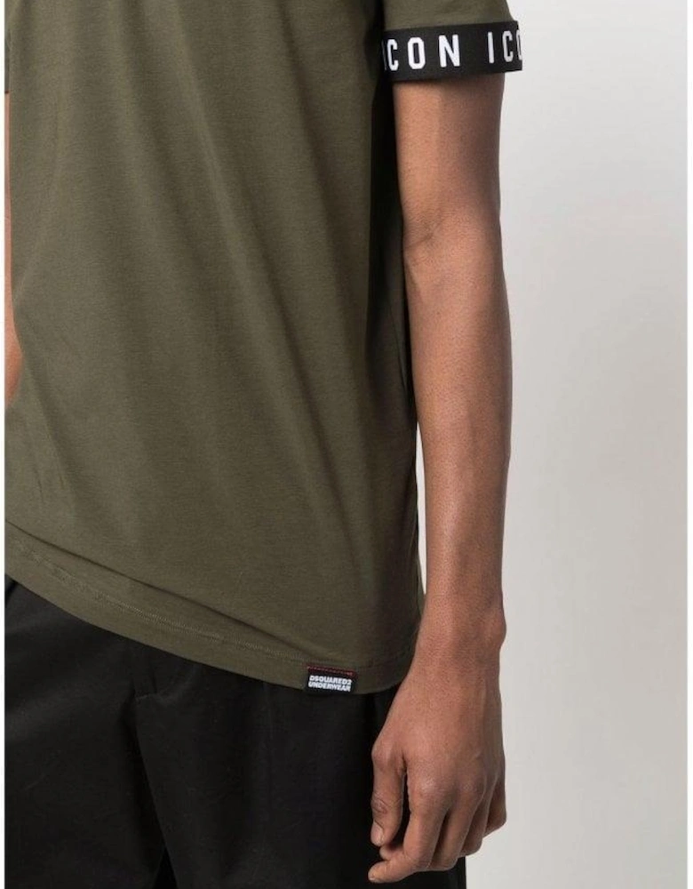 Icon Tape Logo Basic Khaki T-Shirt