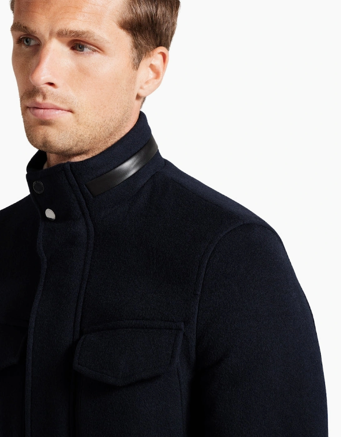 Ted Baker Knowl Funnel Neck Navy Field Jacket