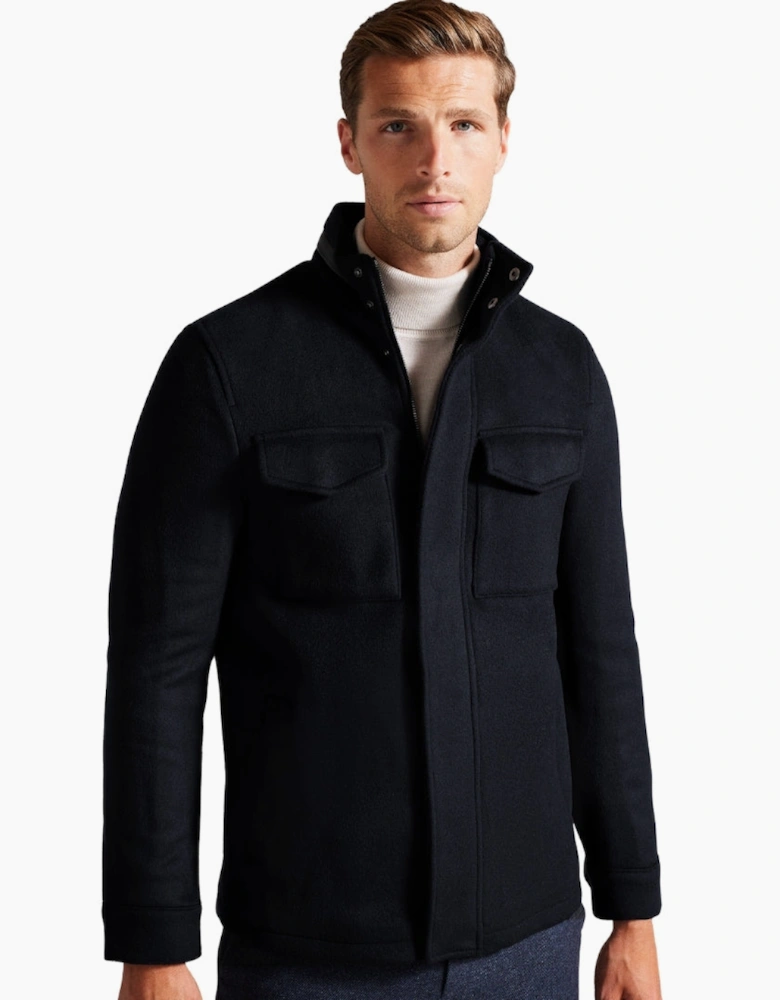 Ted Baker Knowl Funnel Neck Navy Field Jacket