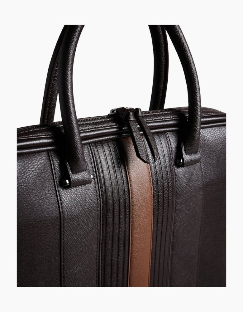 Ted Baker Never Striped PU Brown Document Laptop Bag