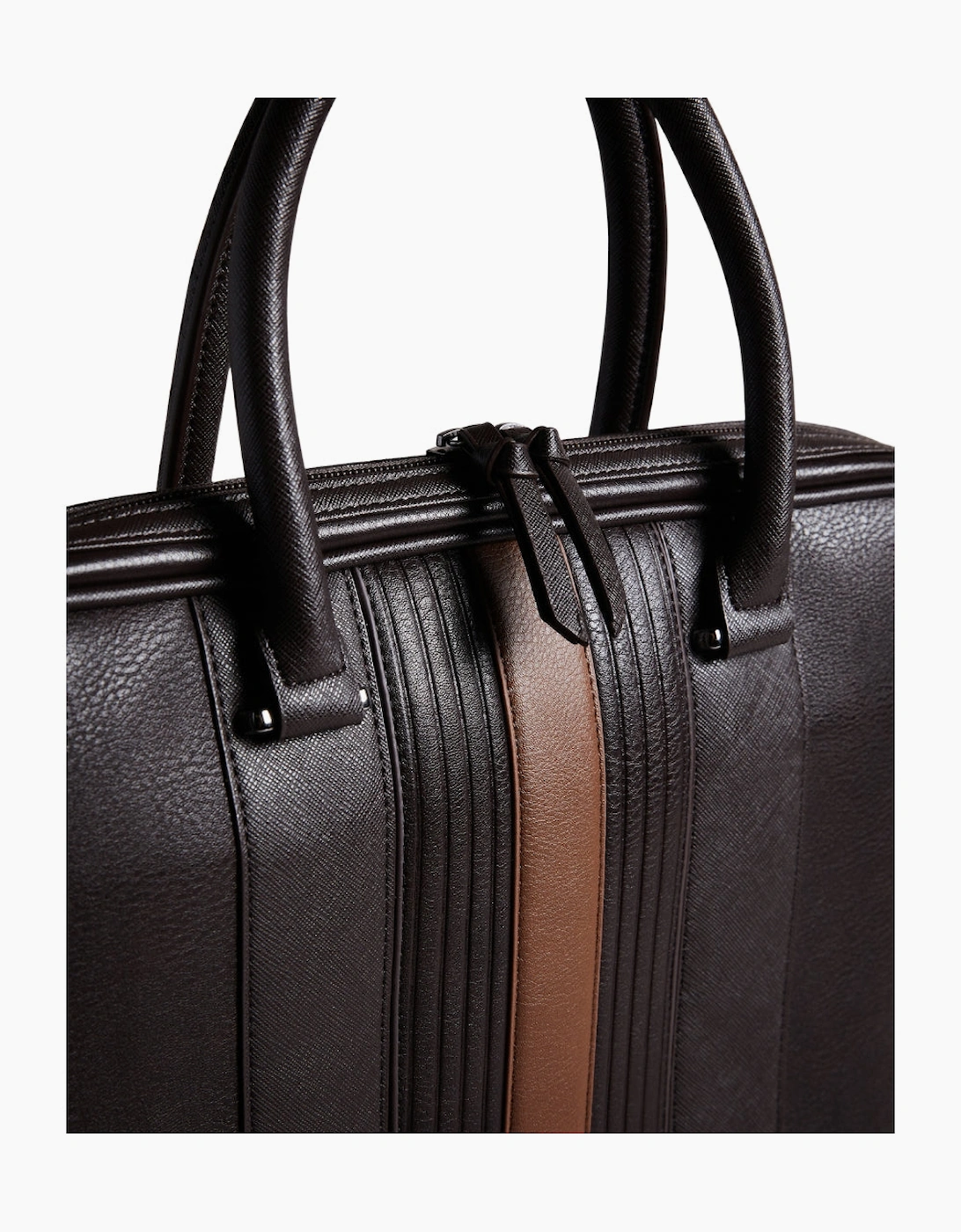Ted Baker Never Striped PU Brown Document Laptop Bag