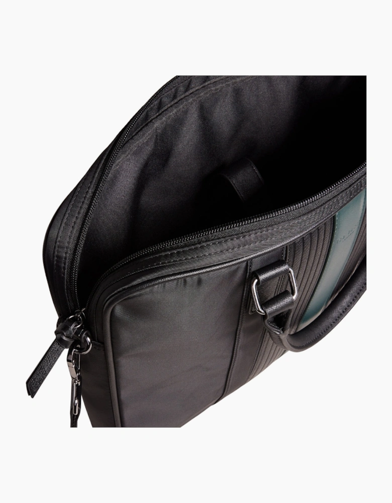 Ted Baker Rooky Core Twill Black Striped Document Bag