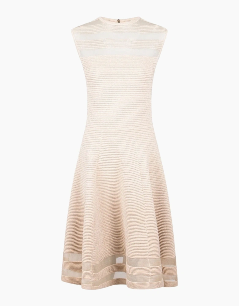 Ted Baker Saalli Knitted Natural Skater Dress With Invisible Pane