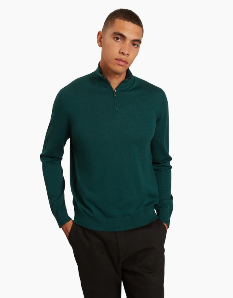Ted Baker Artiss Core Dark Green Quarter Zip