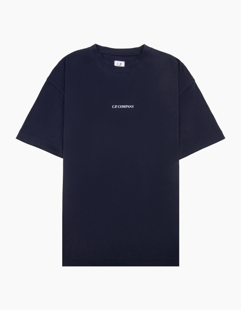 Cp Company 30/1 Jersey Short Sleeve Logo T-Shirt Navy 888