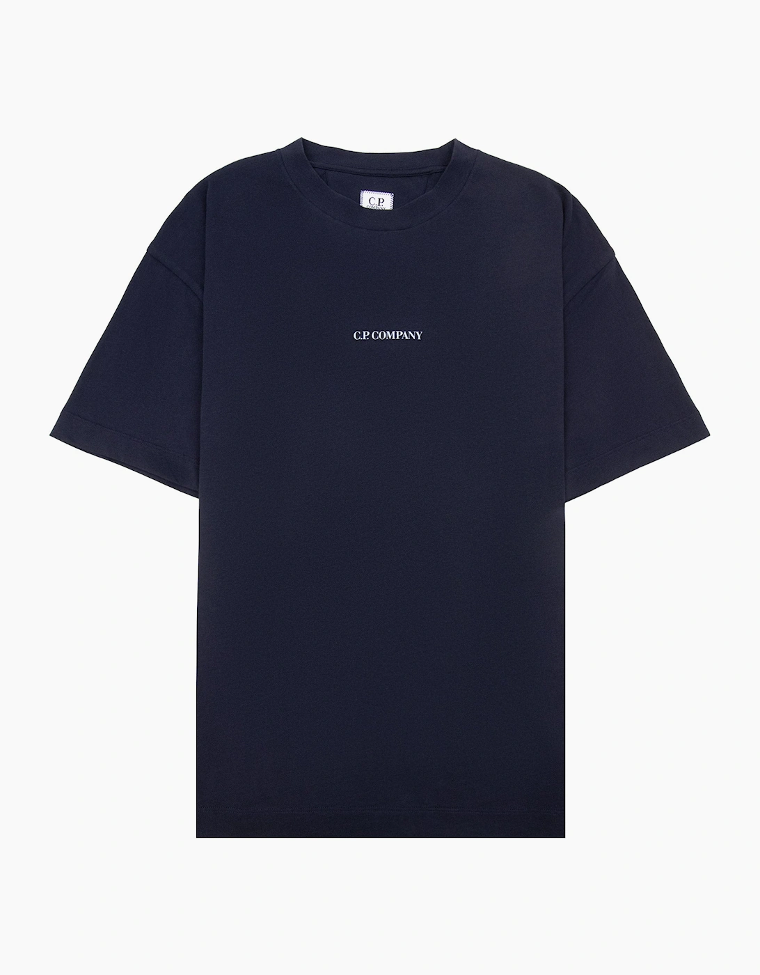 Cp Company 30/1 Jersey Short Sleeve Logo T-Shirt Navy 888