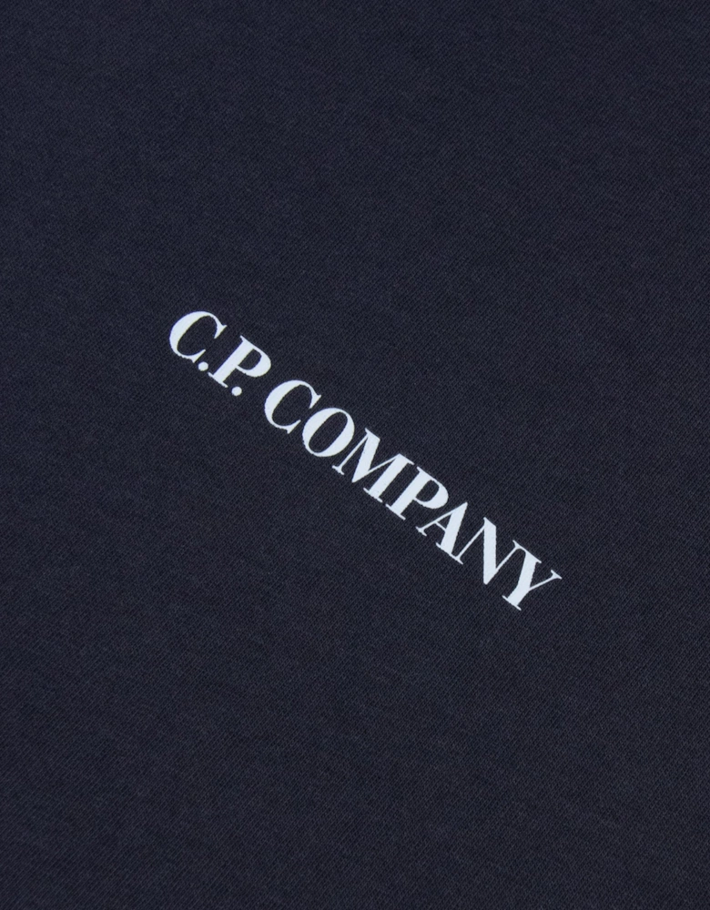 Cp Company 30/1 Jersey Short Sleeve Logo T-Shirt Navy 888