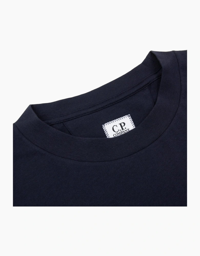 Cp Company 30/1 Jersey Short Sleeve Logo T-Shirt Navy 888