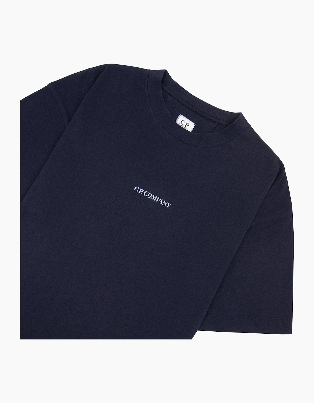 Cp Company 30/1 Jersey Short Sleeve Logo T-Shirt Navy 888