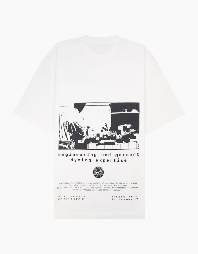 Stone Island 2100002 Hand Sprayed Lab Print T-Shirt WHITE V0001