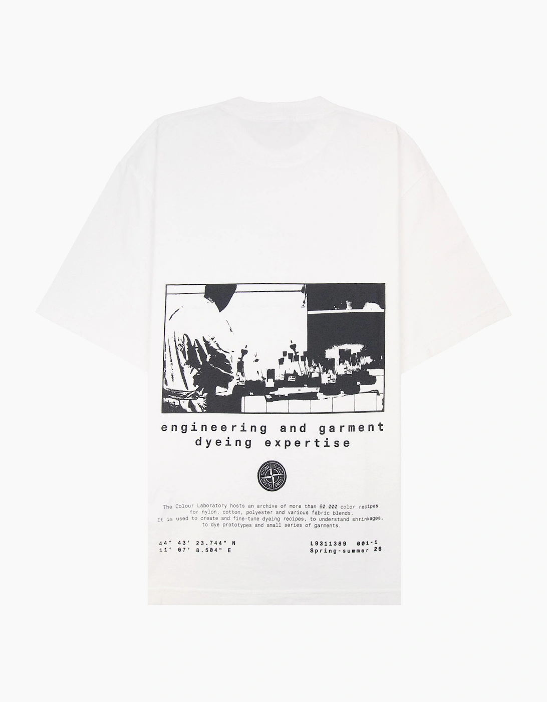 Stone Island 2100002 Hand Sprayed Lab Print T-Shirt WHITE V0001