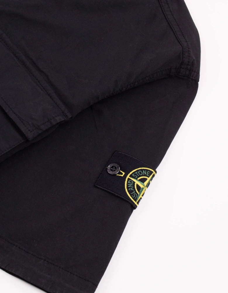 Stone Island 1100025 Stretch Cotton Twill Comfort Fit Shirt Black V0029
