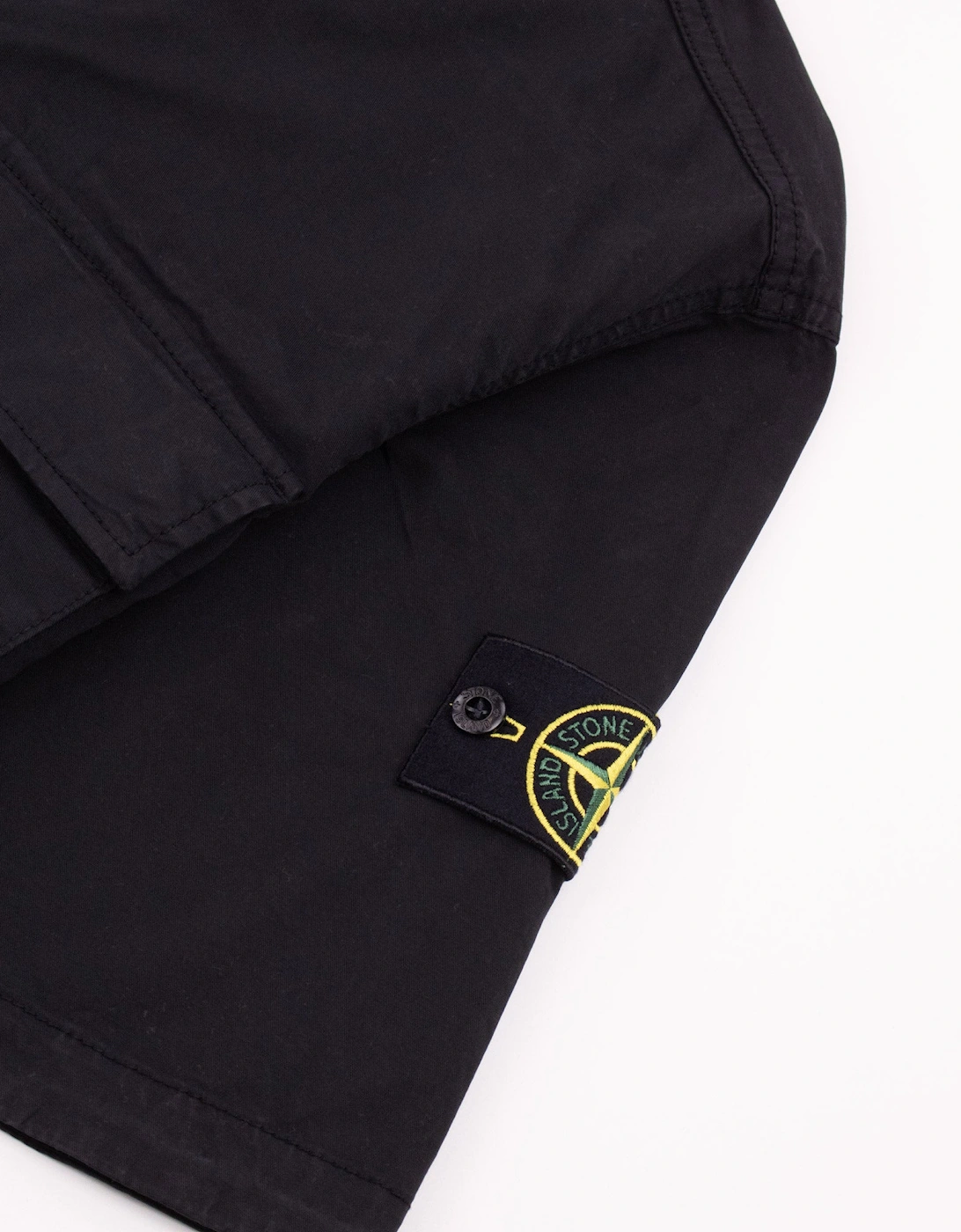 Stone Island 1100025 Stretch Cotton Twill Comfort Fit Shirt Black V0029