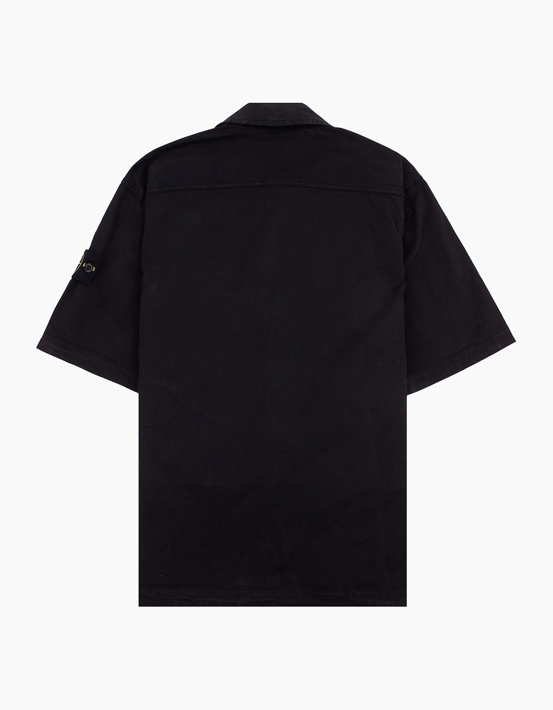 Stone Island 1100025 Stretch Cotton Twill Comfort Fit Shirt Black V0029