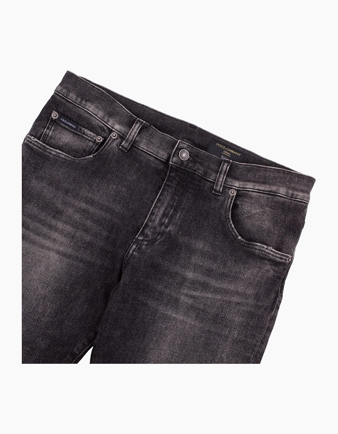 Dolce & Gabbana Slim Fit Denim Jean Black/Dark Taupe