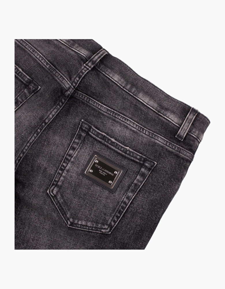 Dolce & Gabbana Slim Fit Denim Jean Black/Dark Taupe