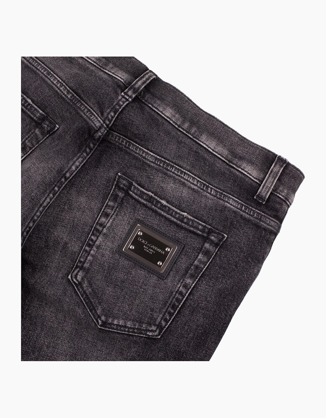 Dolce & Gabbana Slim Fit Denim Jean Black/Dark Taupe