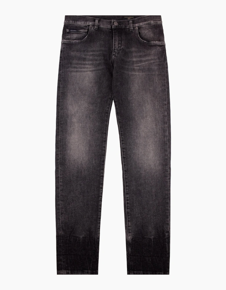 Dolce & Gabbana Slim Fit Denim Jean Black/Dark Taupe