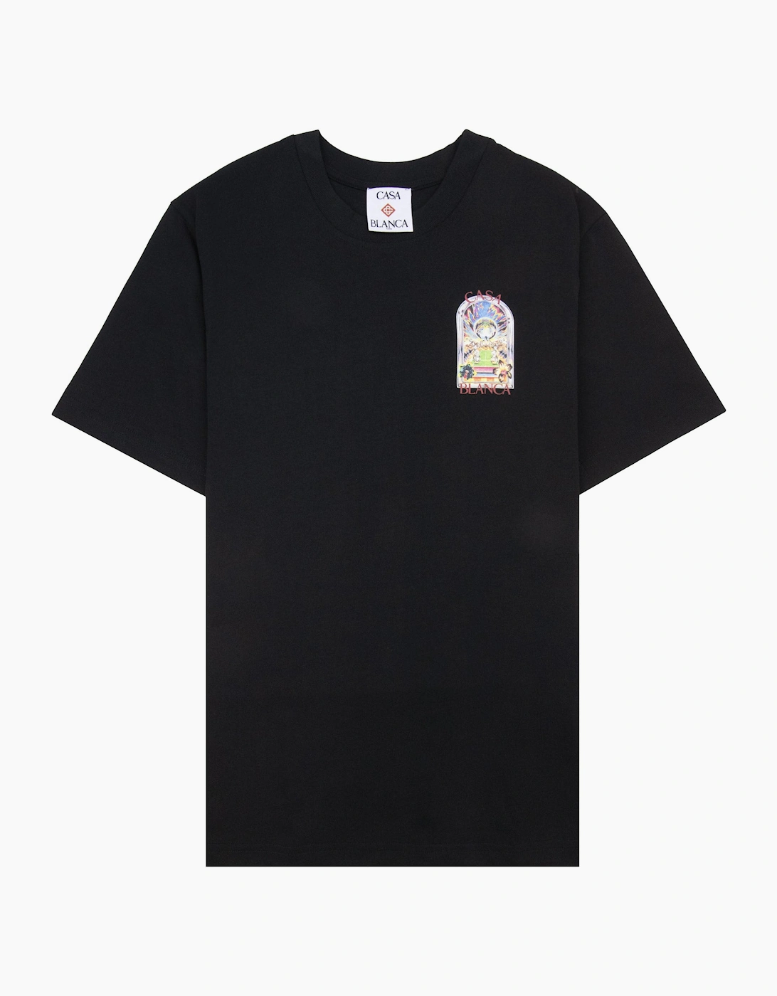 Casablanca Tennis Landscape Short Sleeve T-Shirt Black