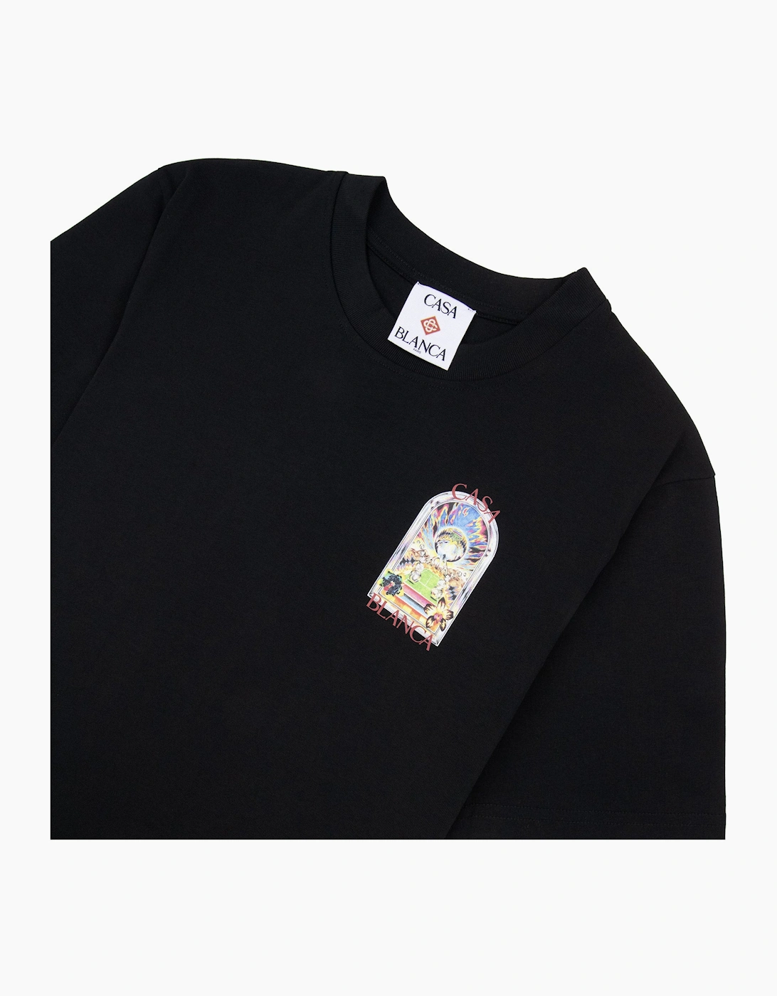 Casablanca Tennis Landscape Short Sleeve T-Shirt Black