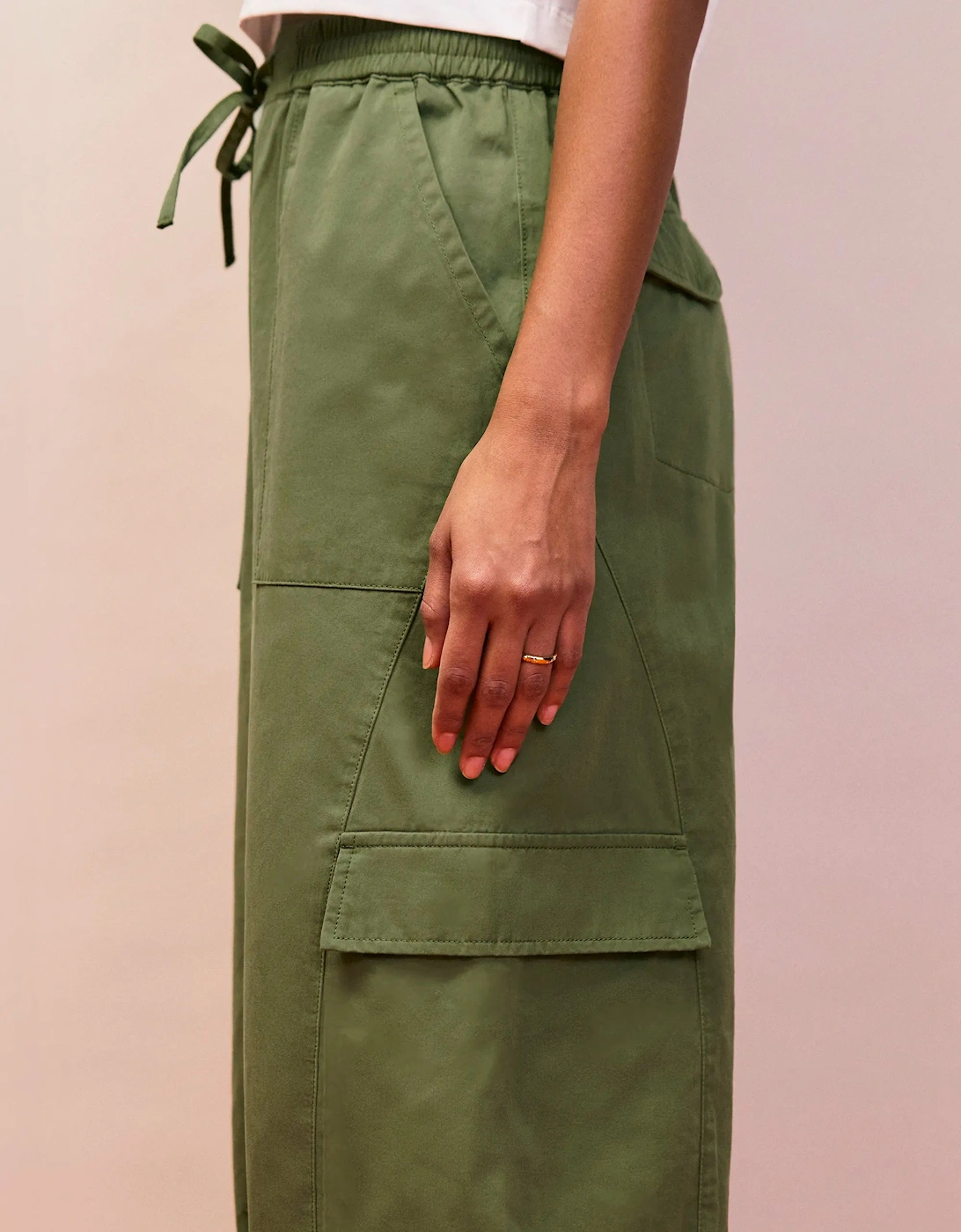 Khaki Cargo Pocket Trousers