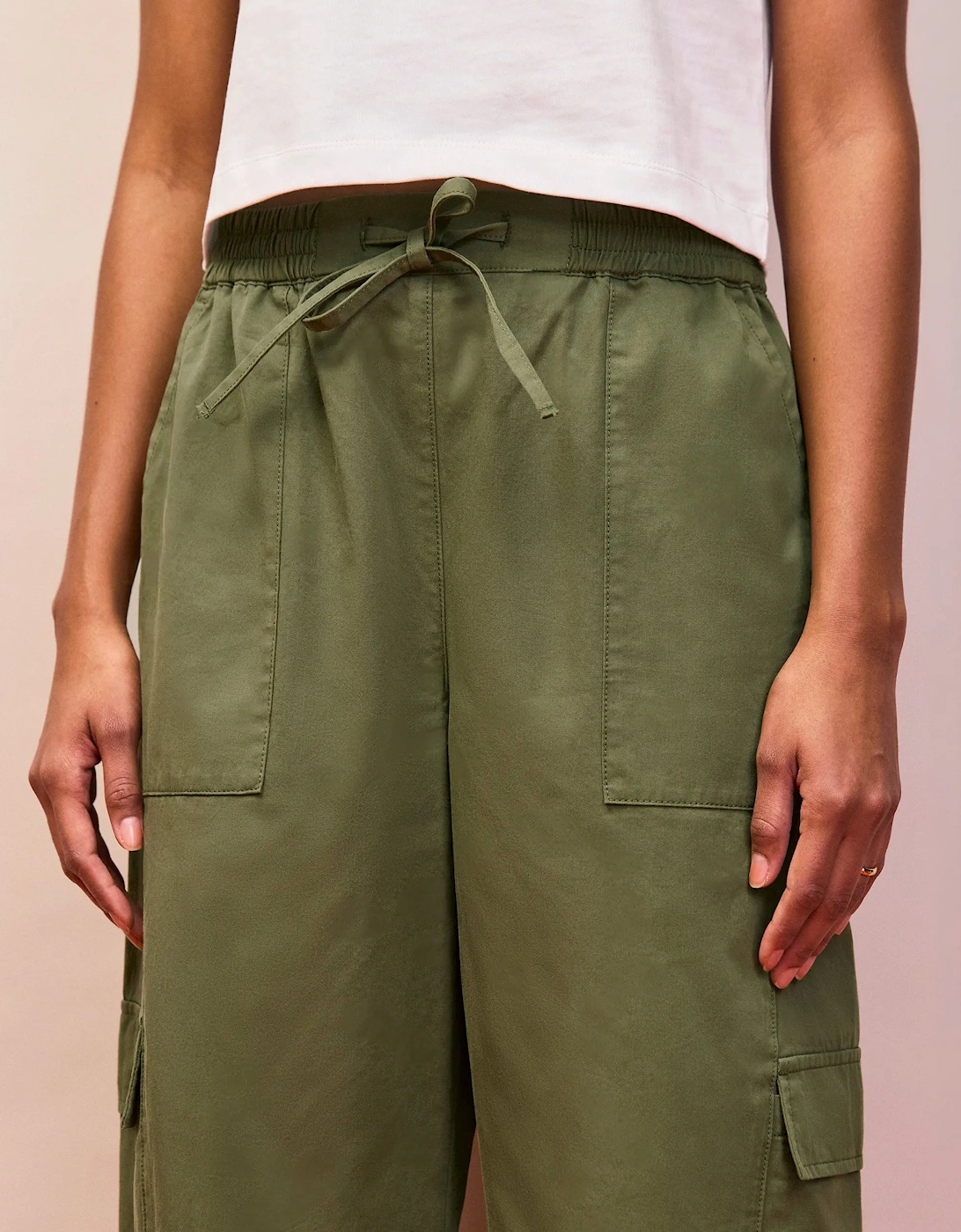 Khaki Cargo Pocket Trousers