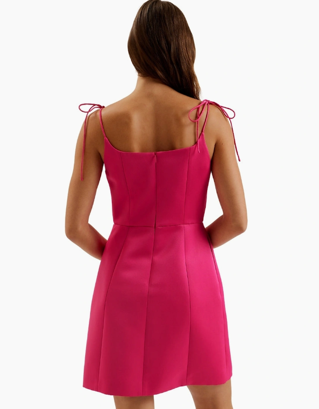 Ted Baker Kavala Tie Strap Bodice Waist Fuchsia Mini Dress